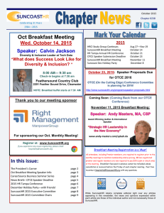 In this issue: Oct Breakfast Meeting