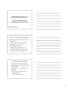 Outcome Identification, Planning and Implementation 5 Nursing