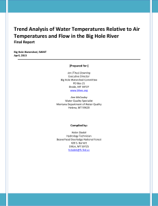 Trend Analysis of Water Temperatures Relative to Air Temperatures