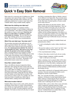 Quick `n Easy Stain Removal - University of Illinois Extension