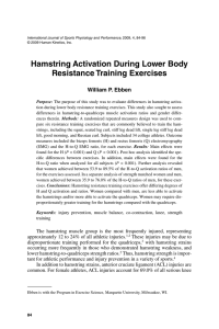 Hamstring Activation During Lower Body Resistance Training