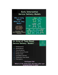 Early Intervention Service Delivery Models