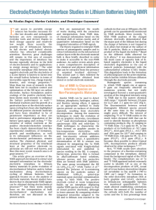 Electrode/Electrolyte Interface Studies in Lithium Batteries Using NMR