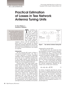 Practical Estimation of Losses in Tee Network Antenna Tuning Units