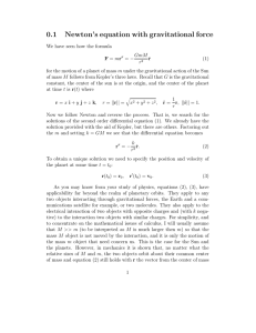 0.1 Newton`s equation with gravitational force