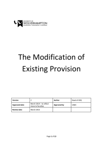 The Modification of Existing Provision