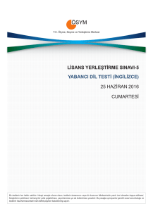 li̇sans yerleşti̇rme sinavi-5 yabanci di̇l testi̇ (i̇ngi̇li̇zce)