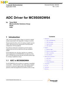 ADC Driver for MC9S08GW64