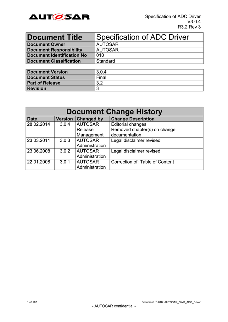 Autosar 4 2 Reference Chart