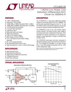 LTC6400-20 - 1.8GHz Low Noise, Low Distortion Differential ADC