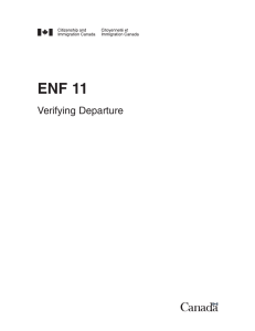 ENF 11 - Verifying Departure