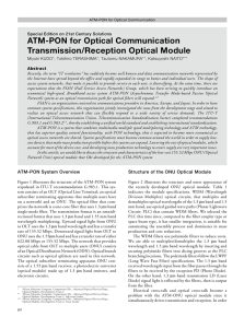 ATM-PON for Optical Communication Transmission/Reception