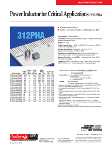 CP312PHA Power Inductor for Critical Applications