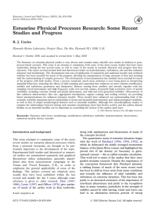 Estuarine Physical Processes Research: Some Recent