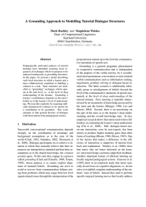 A Grounding Approach to Modelling Tutorial Dialogue Structures