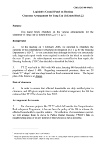 Clearance Arrangement for Tung Tau (I) Estate Block 22