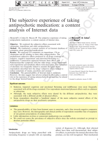 The subjective experience of taking antipsychotic medication: a