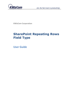 SharePoint Repeating Rows Field Type user guide