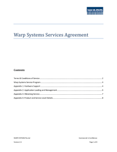 Warp Systems Services Agreement