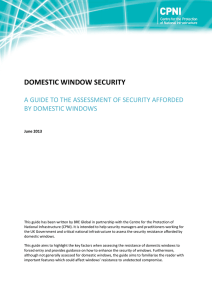 Domestic window security: A guide to the assessment of