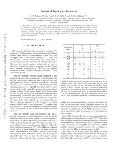 Statistical Topological Insulators