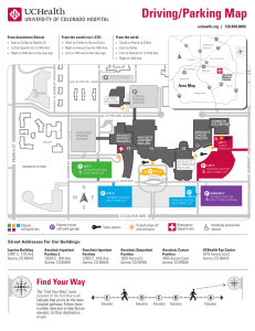 Driving/parking map for University of Colorado Hospital at Anschutz