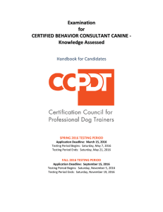 Examination for Certified Behavior Consultant - Canine