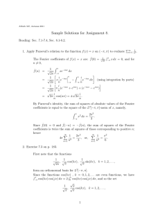 Sample Solutions for Assignment 8.