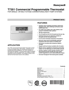 T7351 Commercial Programmable Thermostat
