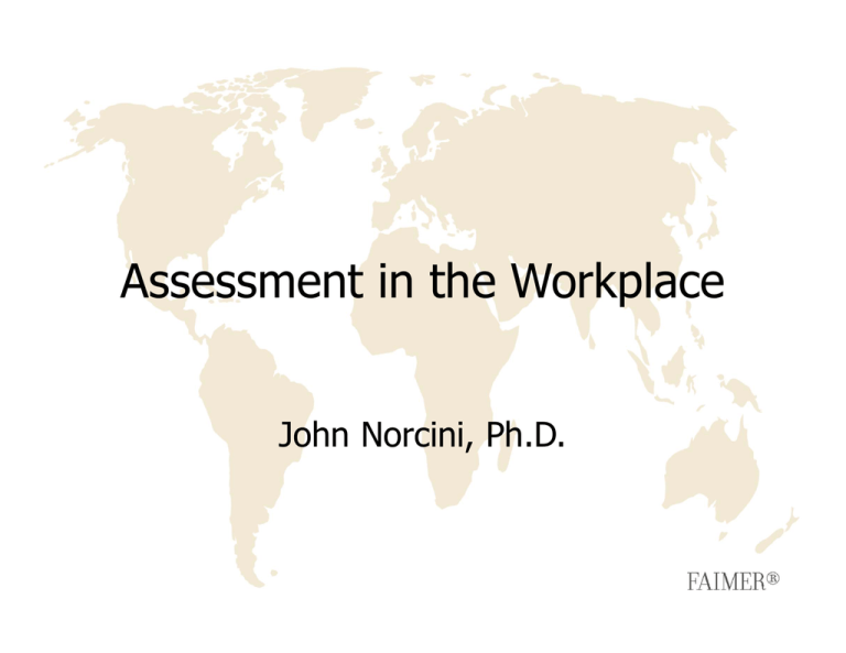 Assessment In The Workplace