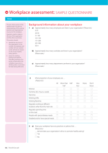 Workplace assessment: SAMPLE QUESTIONNAIRE