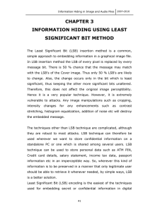 CHAPTER 3 INFORMATION HIDING USING LEAST SIGNIFICANT