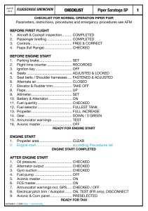 CHECKLIST Piper Saratoga SP 1