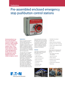 Pre-assembled enclosed emergency stop pushbutton control stations