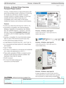 Hi-lume A-Series LTE Driver Spec Submittal 369543i