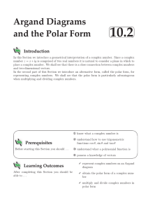 Argand Diagrams and the Polar Form