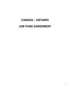 Canada-Ontario Job Fund Agreement