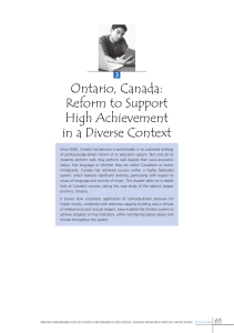 Ontario, Canada: Reform to Support High Achievement in a