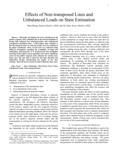 Effects of Non-transposed Lines and Unbalanced Loads on State