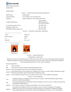 Material Safety Data Sheet Sodium Metal MSDS# 20850 Section 1