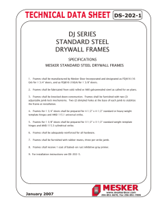 Standard Steel Drywall Frames 0107_ includes 202-5rev