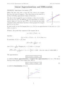 Linear Approximations and Differentials