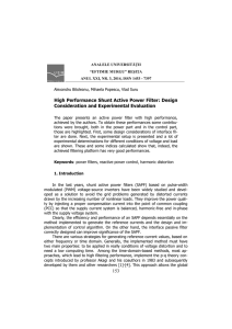 153 High Performance Shunt Active Power Filter: Design