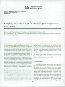 Cineplasty as a control input for externally powered prosthetic