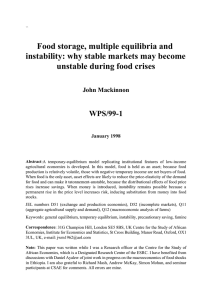 why stable markets may become unstable during food crises