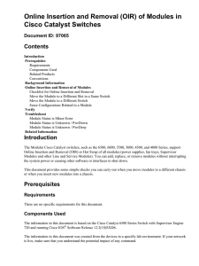 Online Insertion and Removal (OIR) of Modules in Cisco Catalyst