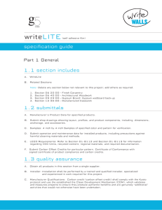 1.1 section includes 1.2 submittals 1.3 quality assurance