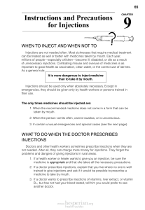 Instructions and Precautions for Injections
