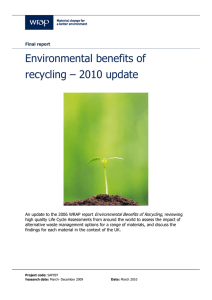 Environmental benefits of recycling – 2010 update