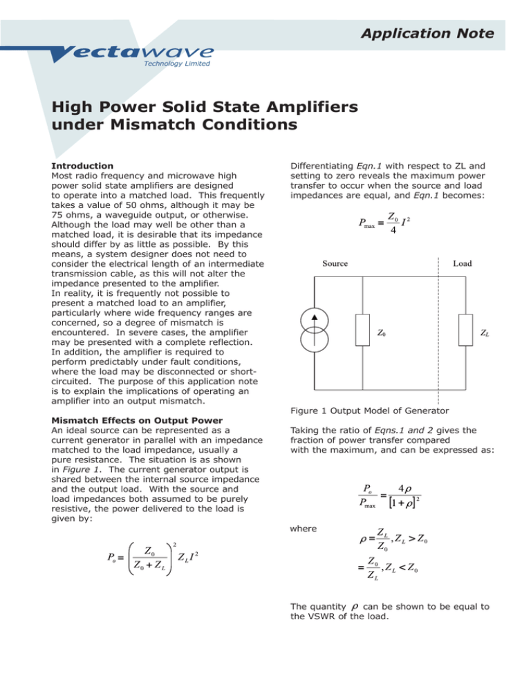 High Power Solid State Amplifiers under Mismatch Conditions